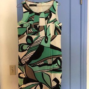 Nine West Shift Dress Sleeveless Keyhole Boat Neck